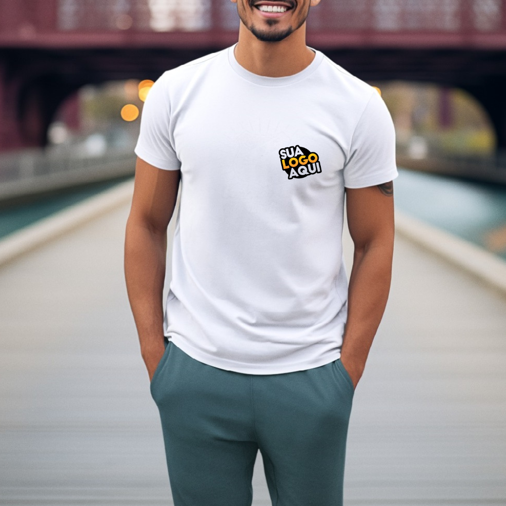 Camiseta Branca Duo Personalizados 100% Algodão