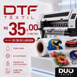 Impressão DTF Têxtil por Metro – R$ 35,00
